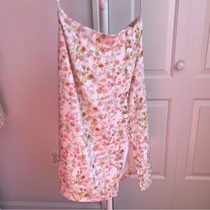 Buttoned Floral Midi Skirt